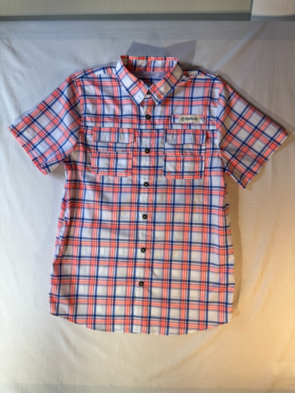 Magellan Outdoors Boys FishGear Plaid Fishing Shirt – UPF 30 Size L(14-16)